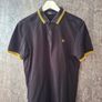 Fred Perry Men's M Twin Tipped Polo Shirt Black Yellow Image 6
