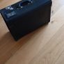 Black leather case. 19ins wide.14ins high. 4ins deep Image 3