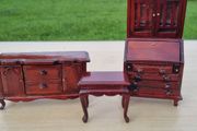 Miniature dolls house furniture set - 3 pieces