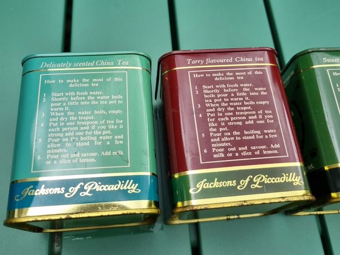 Vintage tea caddies (4) Jacksons of Picadilly