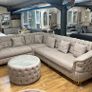 Luzia Cream & Beige Corner Sofa Bed + Matching Coffee Table Image 4