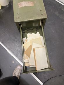 Vintage Green Metal Index Card Filing Drawer