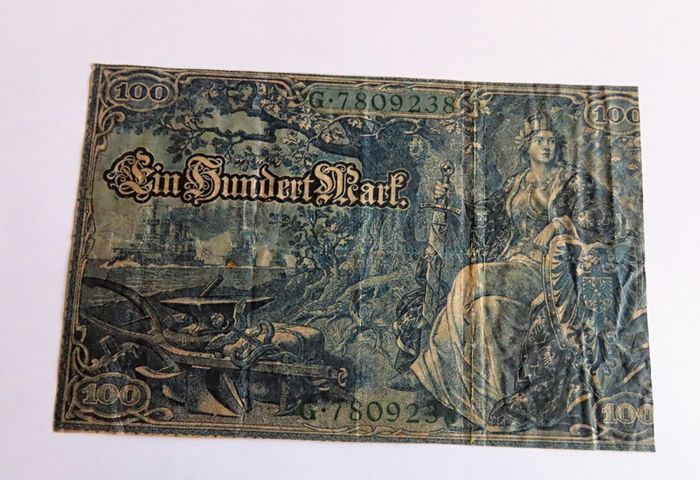 Antique German banknotes & commemorative bank note coins in wood case
