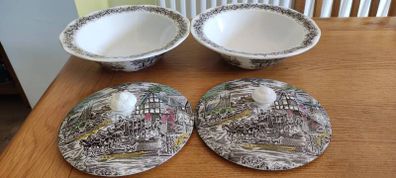 2 veg bowls with lids Coaching Day's A Genuine Hand Engraving