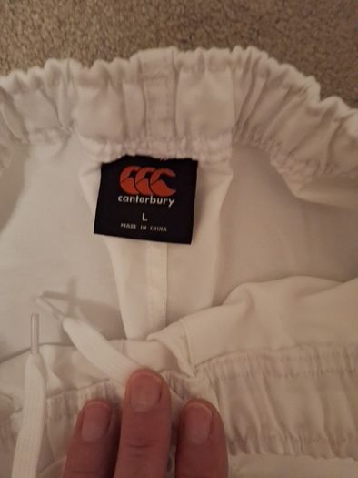 Canterbury rugby white shorts adult large