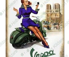 Vespa scooter tin metal sign Vespa classic bike sign
