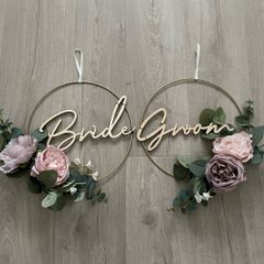 Bride And Groom Floral Wreaths