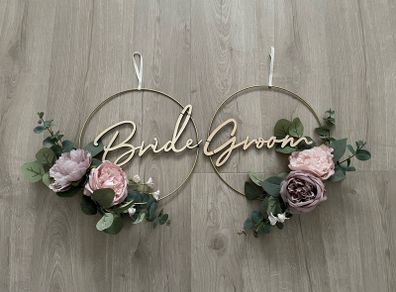 Bride And Groom Floral Wreaths