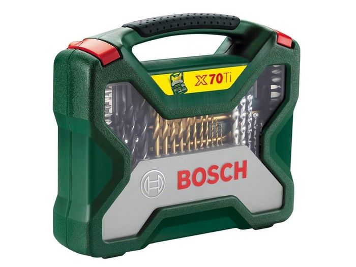 Bosch 70-Pieces X-Line Titanium Drill and Screwdriver Bit Set (for Wood, Masonry and Metal, Accessories Drills)