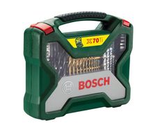 Bosch 70-Pieces X-Line Titanium Drill and Screwdriver Bit Set (for Wood, Masonry and Metal, Accessories Drills)