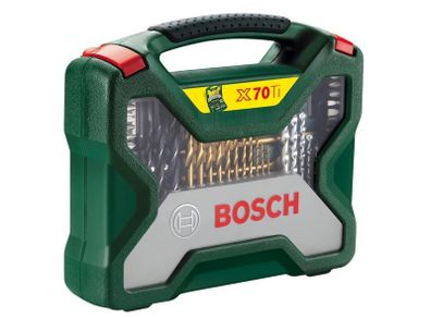 Bosch 70-Pieces X-Line Titanium Drill and Screwdriver Bit Set (for Wood, Masonry and Metal, Accessories Drills)