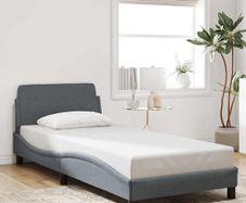 Bed Frame "Dover" Dark Grey 90x190 cm Single Velvet