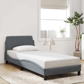Bed Frame "Dover" Dark Grey 90x190 cm Single Velvet