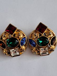 Vintage colorful clip earrings