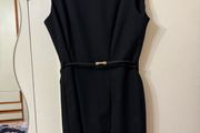 Black office dress with belt, size 12