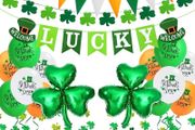 NEW SALE | St Patricks Day Decorations St Patricks Day Accessories, Welcome Lucky Banner Irish Bunting St Patricks Day Balloons Shamrocks Bunting Confetti for Home Bar Paddy's Day Irish Day Party Supplies