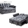 Viral sofa returns Pull Out Black velvet Double Sofa Bed 2 Seater Sleeper Image 2