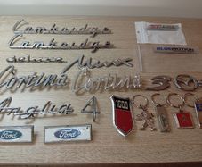 Collection Of Original Car/van Logo/motif In Good Order Man Cave many vintage metal logos plus more