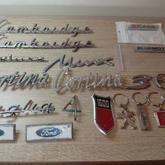 Collection Of Original Car/van Logo/motif In Good Order Man Cave many vintage metal logos plus more