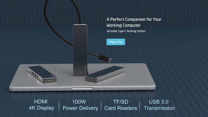 Wavlink USB-C Travel Universal Mini Dock USB Hub & HDMI UHD/4K@30Hz & TF/SD Card Reader & PD Power Adapter (UHP3407) (Brand New/Warranty)