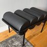 Black leather seat chair ottoman Image 4