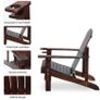 Outdoor Classic Wooden Adirondack Deck Chair with Cup Holder - Carbonized Color Image 3