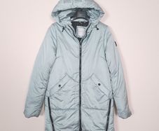 Rino & Pelle Light Blue Longline Puffer Jacket Coat 8UK/36EU
