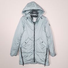 Rino & Pelle Light Blue Longline Puffer Jacket Coat 8UK/36EU