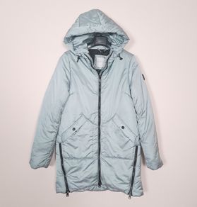 Rino & Pelle Light Blue Longline Puffer Jacket Coat 8UK/36EU