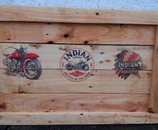 Rustic Indian Motorcycle wooden wall art plaque
