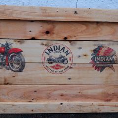 Rustic Indian Motorcycle wooden wall art plaque