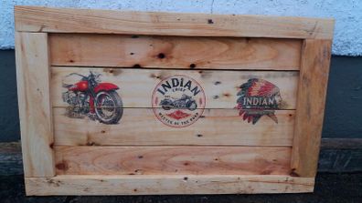 Rustic Indian Motorcycle wooden wall art plaque