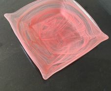 Reduced Large vintage swirling  very heavy Art  glass centrepiece dish