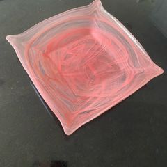 Reduced Large vintage swirling  very heavy Art  glass centrepiece dish