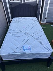 Extremely Rare Super Single Wooden Bed Frame & Mattress - Can Deliver