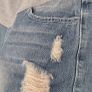 UNSIGNED Distressed denim maternity shorts Sz M (Fit 12UK) Image 2