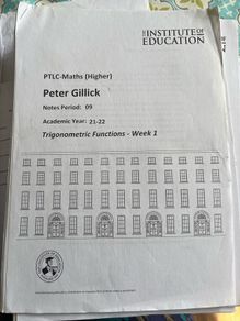 Institute of Education Maths notes