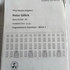 Institute of Education Maths notes
