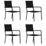 5 Piece Garden Dining Set Black Image 9