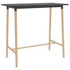 Bar Table Grey 120x60x105 cm MDF & Solid Beechwood