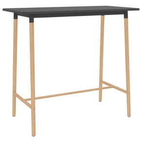 Bar Table Grey 120x60x105 cm MDF & Solid Beechwood