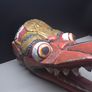 Vintage Hand Carved Painted Wooden Bird Demon Mask Folk Art 33cm Image 5
