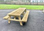 picnic benches