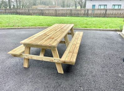 picnic benches