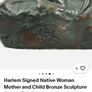 Harlem or Herlam signed sitting female figurine, heavy, ethnic, D18 Image 7