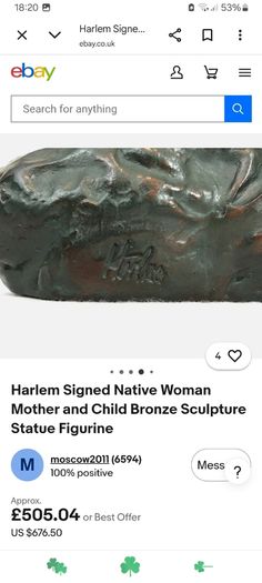 Harlem or Herlam signed sitting female figurine, heavy, ethnic, D18