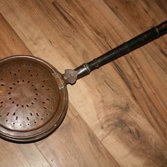 Antique Brass Bed Warmer L-33" diameter 12"