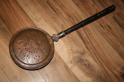 Antique Brass Bed Warmer L-33" diameter 12"