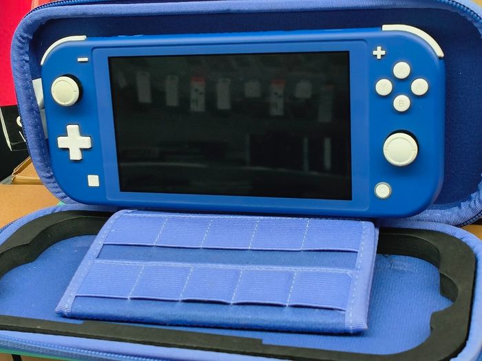Nintendo Switch Lite Blue Portable System Console With Charging Cable & Bag