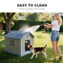 Dog Kennel Outdoor for Medium Dogs, Waterproof Plastic Dog House for Garden, Patio, 85 x 79 x 82 cm, Grey Image 6